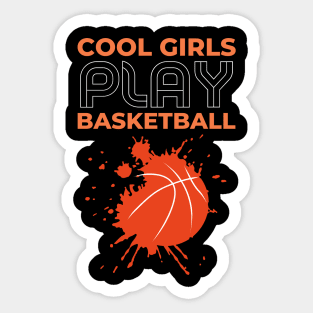 Cool girls play basketball Sticker